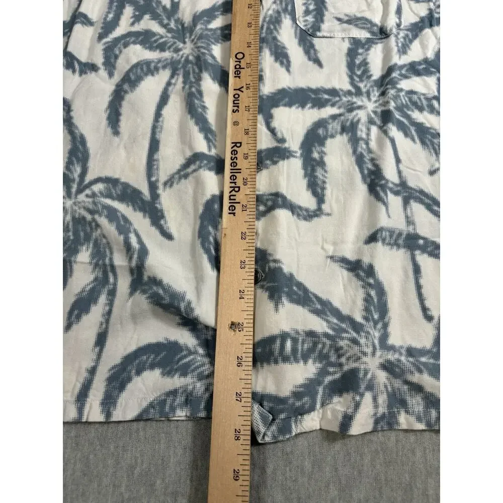 True Religion Hawaiian Shirt Mens‎ Size L Floral Rayon Short Sleeve Button Up